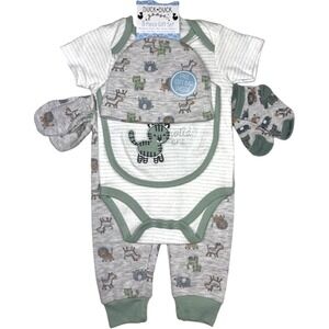 Duck Duck Goose Boy 3 6 Mos Outfit Set Wild One Tiger Animals Socks Hat Pants